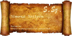 Simonyi Szilvia névjegykártya