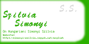 szilvia simonyi business card